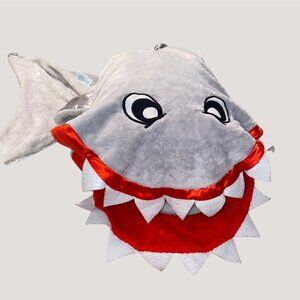 Shark Plush Blanket Sleeping Bag Bedding Snuggle Gray Kids Fish Fins Décor READ